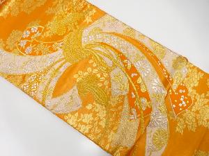 アンティーク　束ね熨斗に花古典柄模様織出し袋帯（着用可）